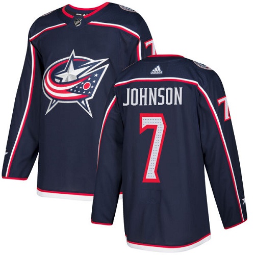 Adidas Columbus Blue Jackets #7 Jack Johnson Navy Blue Home Authentic Stitched Youth NHL Jersey